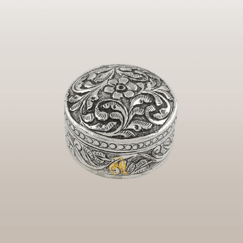 Antique Silver Box with Floral Designs