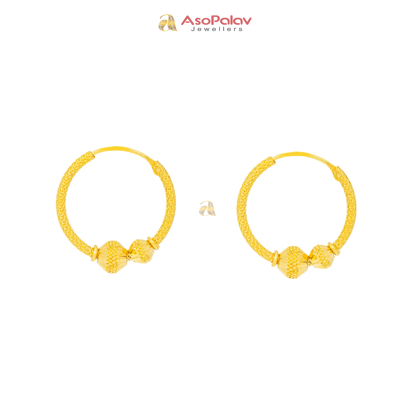 22K Yellow Gold Hoop Earrings (3.3 grams)