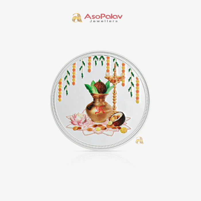 10g Kalash & Diya Pure 999 Silver Coin