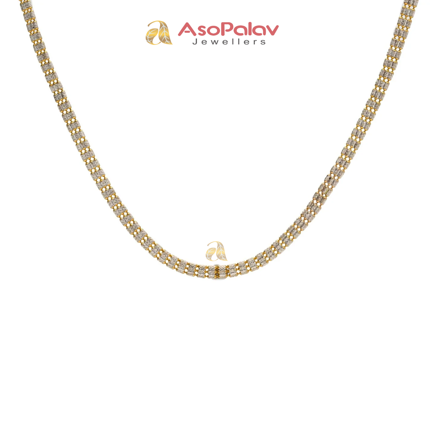 22K Multitone Cuban Link Chain 16in 9.8g | Yellow & White Gold Speck Design Necklace