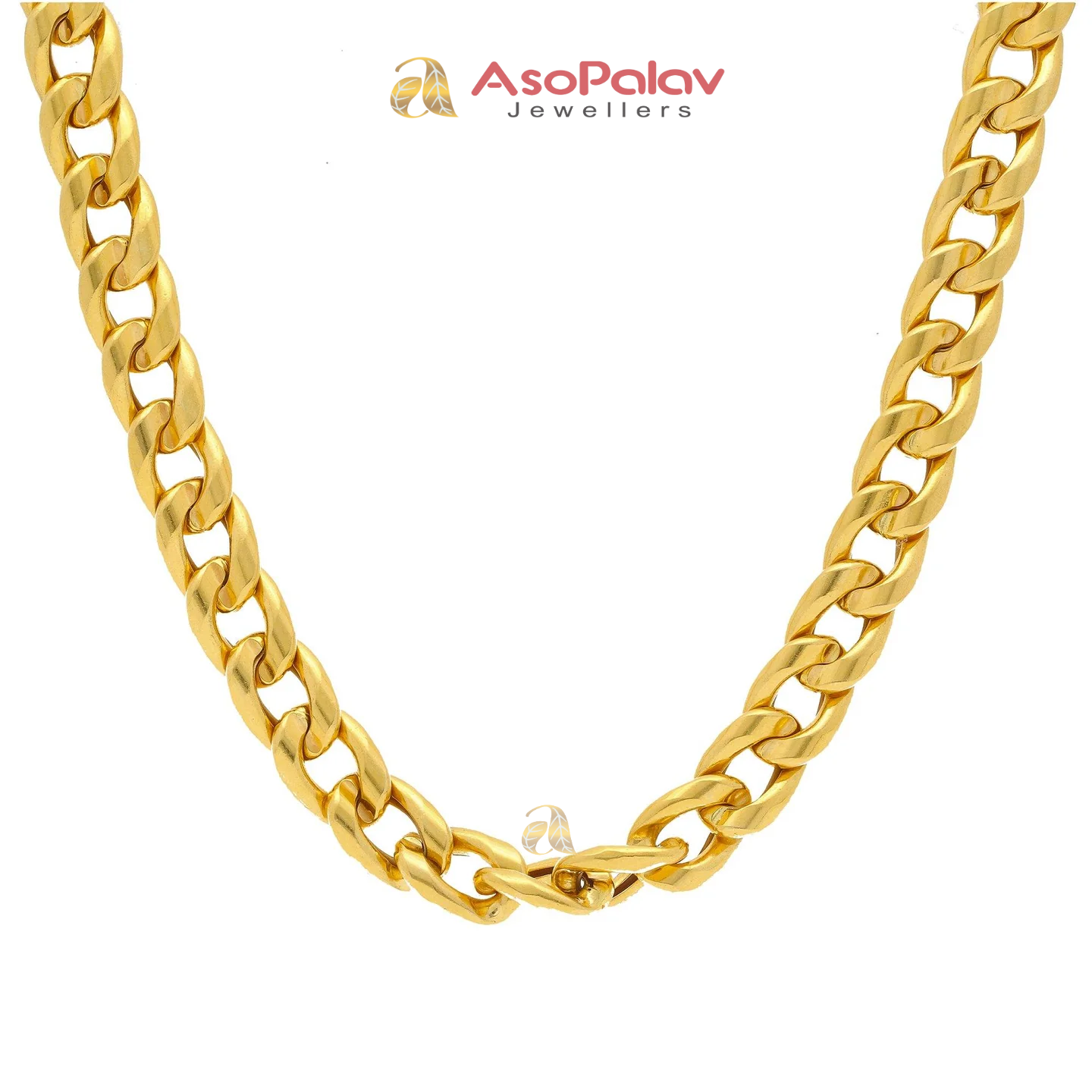 22K Yellow Gold Men's Cuban Link Chain Satin Finish 99.7g