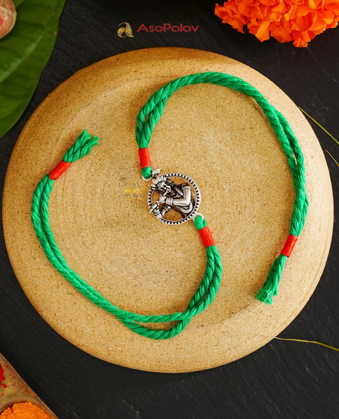 925 Sterling Silver Shree Krishna Rakhi for Brother