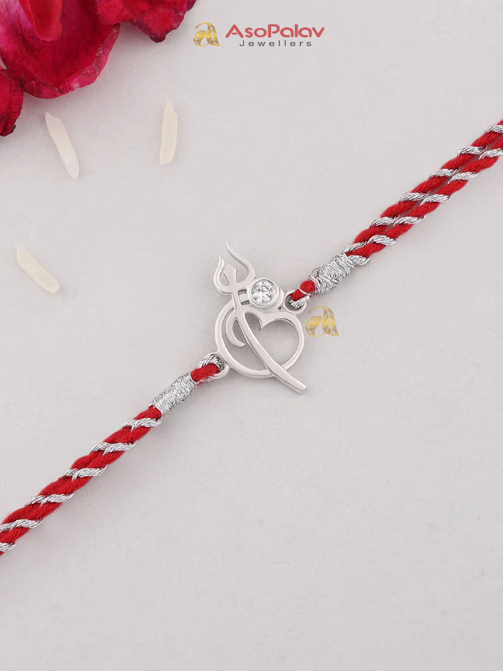 925 Silver Divine Trishul Rakhi for Brother – Shiva Blessings