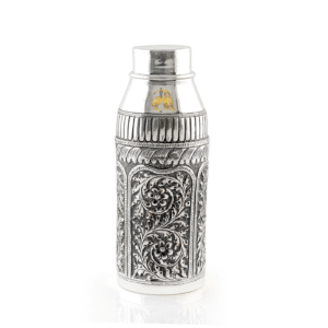 Pure Silver Floral Water Bottle