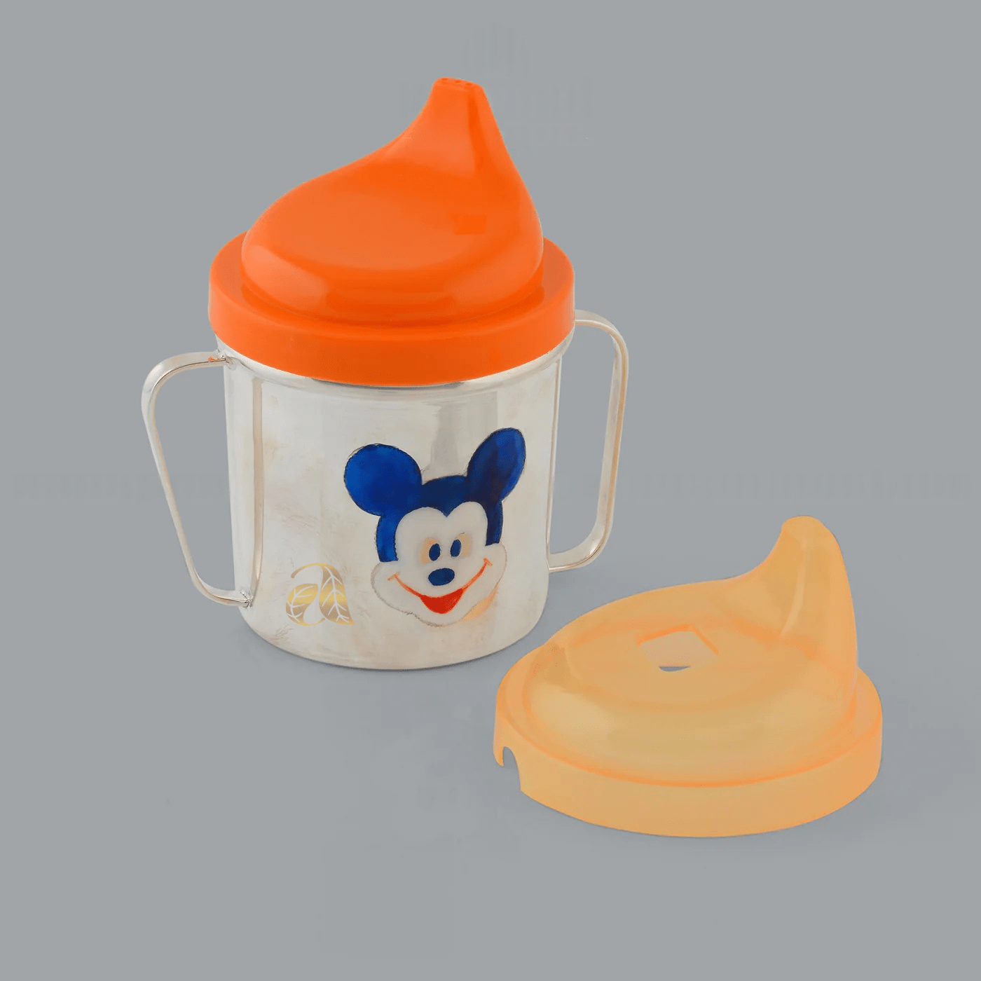 Silver Baby Water Bottle with Mickey Face - Image 3