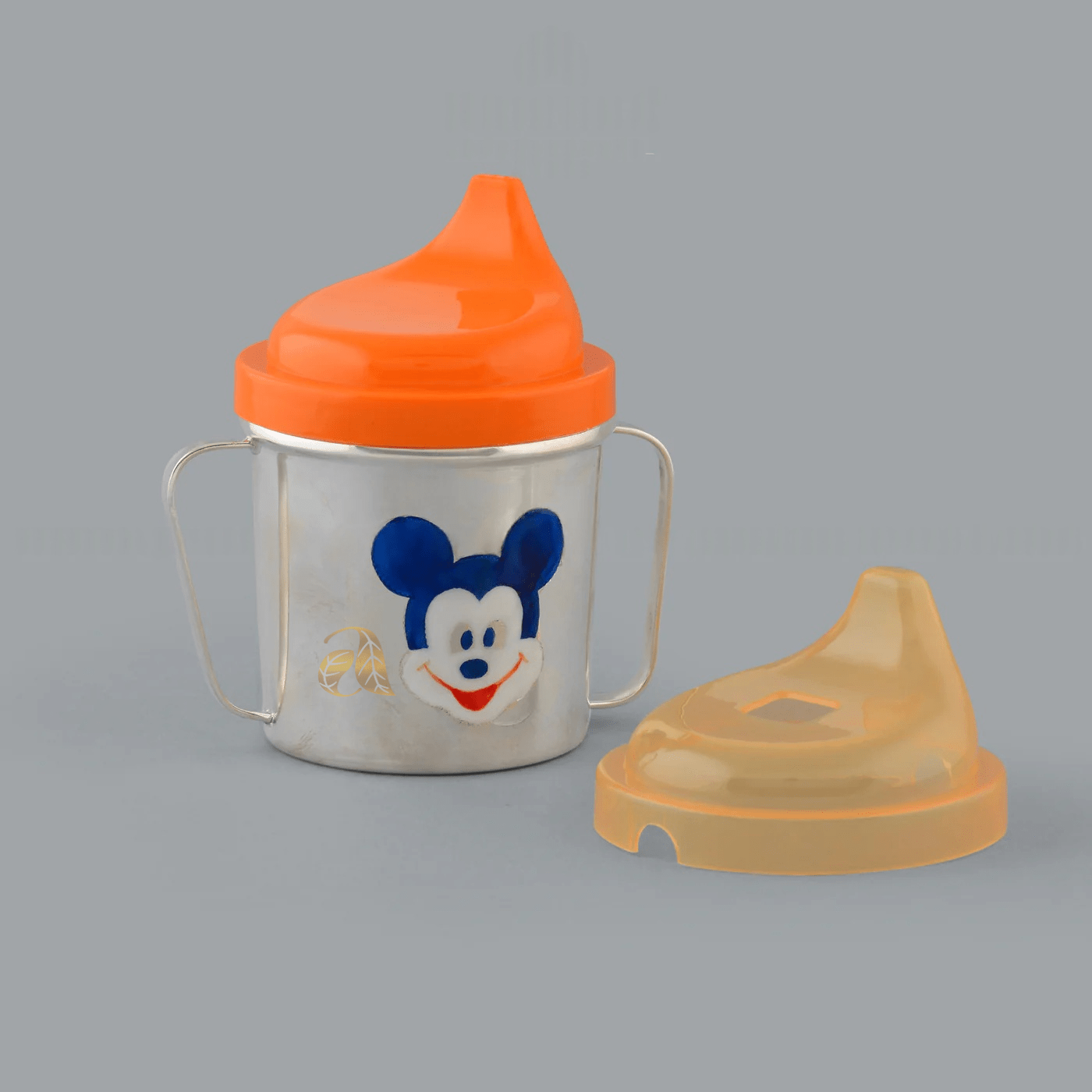 Silver Baby Water Bottle with Mickey Face - Image 2