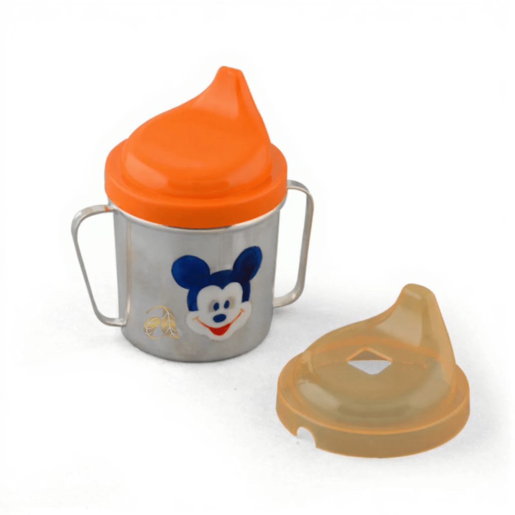 Silver Baby Water Bottle with Mickey Face