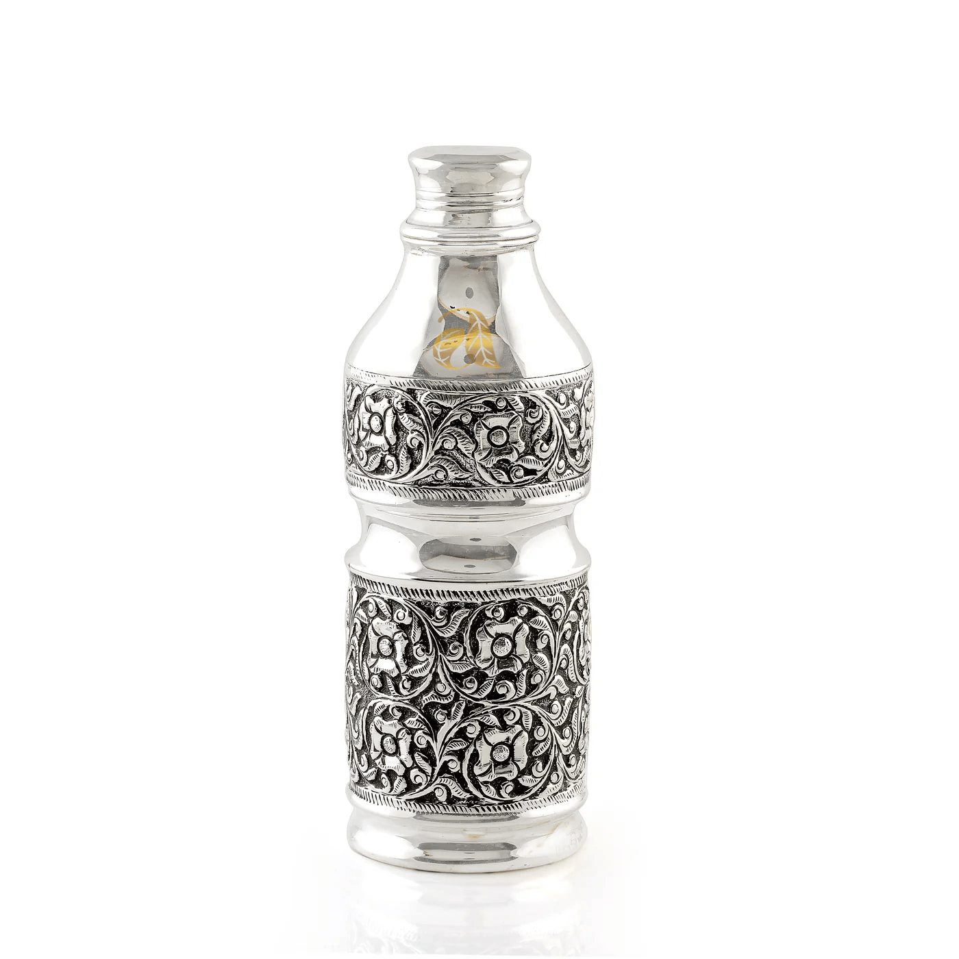 Silver Floral Art Water Bottle