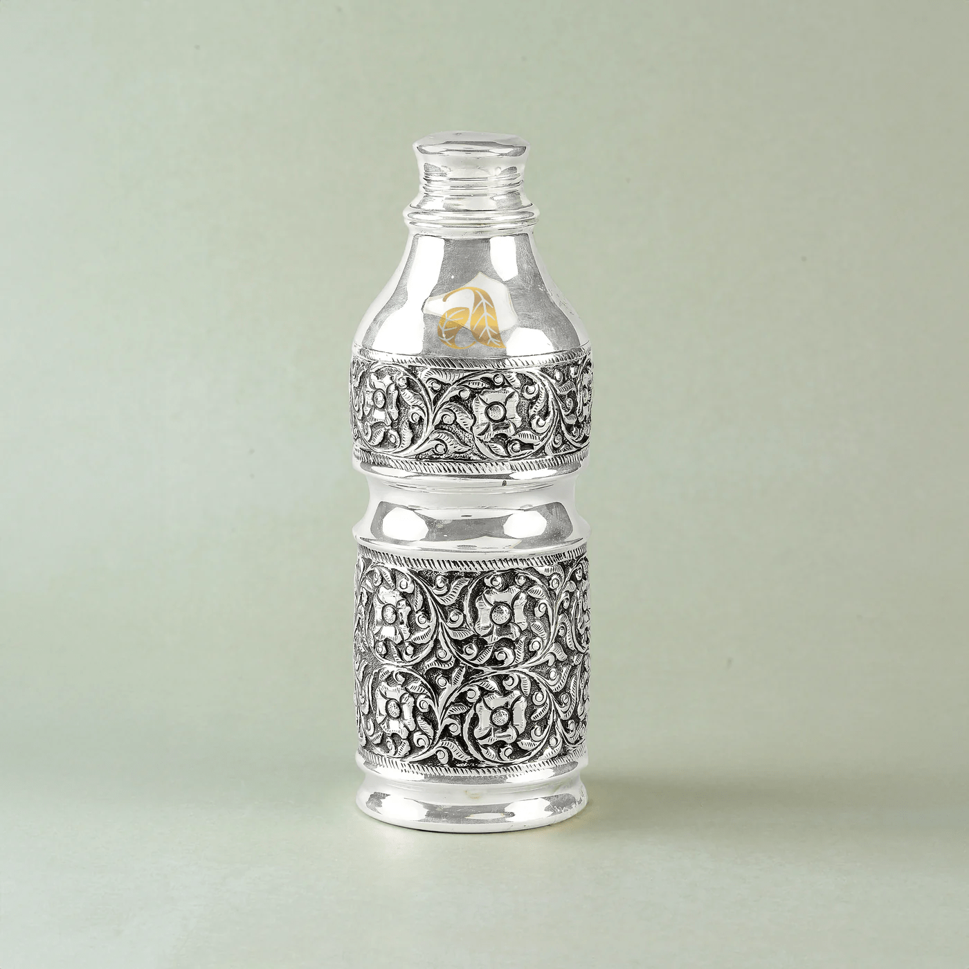Silver Floral Art Water Bottle - Image 3