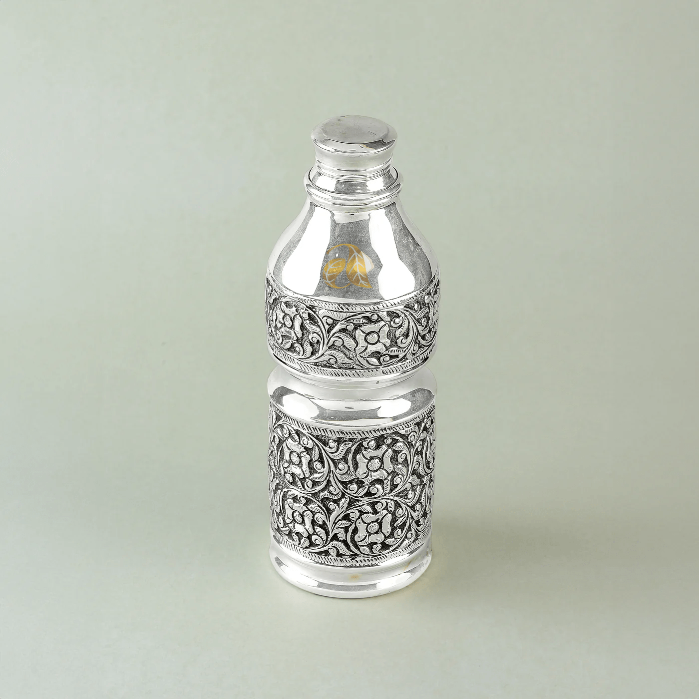 Silver Floral Art Water Bottle - Image 2