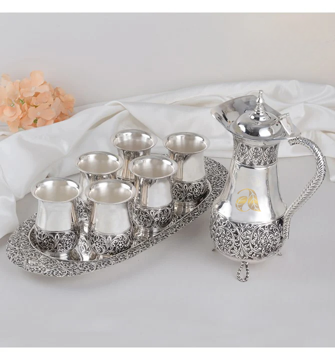 Antique Nakshi Work Silver Tableware Set