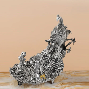 Peacock Silver Show Piece Silver Home Decor