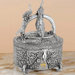 Twosome Peacock Silver Storage box