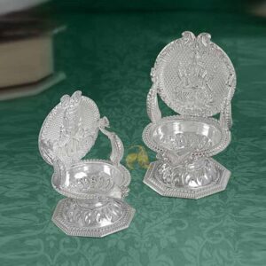 Laxmi & Balaji Silver Diya