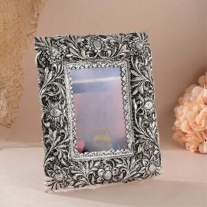 Nakshi Work Photo Frame in Pure Silver